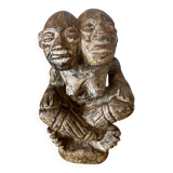 Bakongo congo terracotta statuette late 19th dual protective divinity
