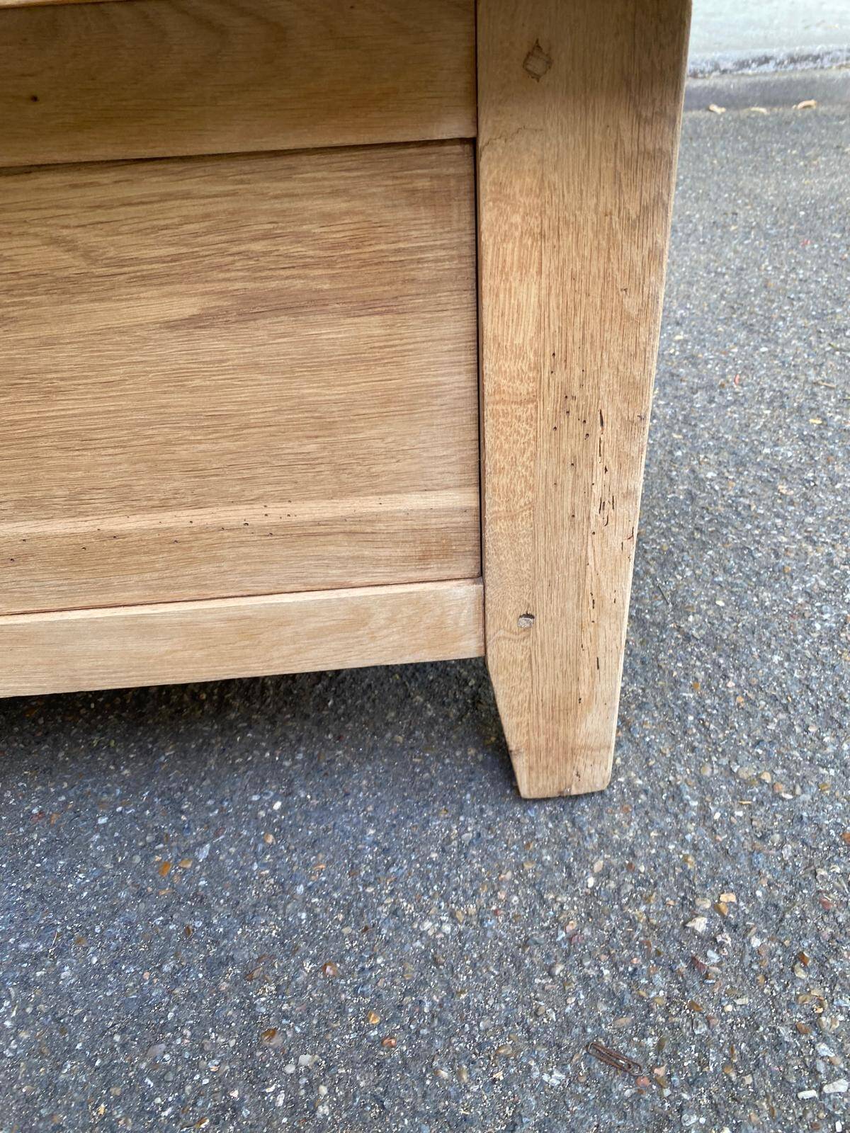 Renovated coffee table in solid oak 1980