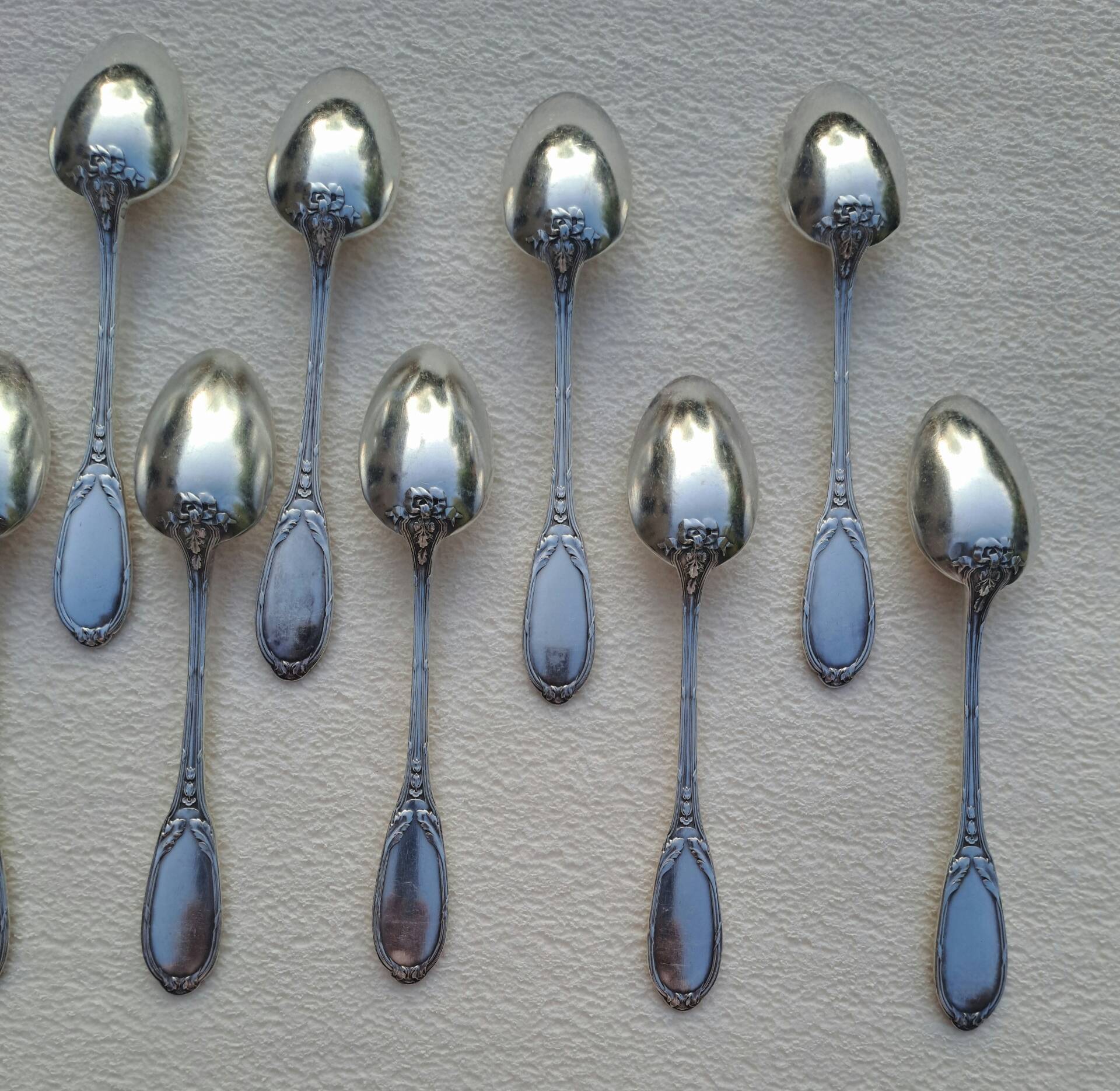 10 small silver-plated metal spoons SF Saglier Frères