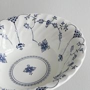 Small Myott porcelain salad bowl, blue floral decoration