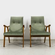 Mid-Century armchairs by Edmund Homa Gfm 18, Poland, 1960s, set of 2