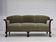 1950s, 3-seater Danish sofa, green furniture velour, teak wood.