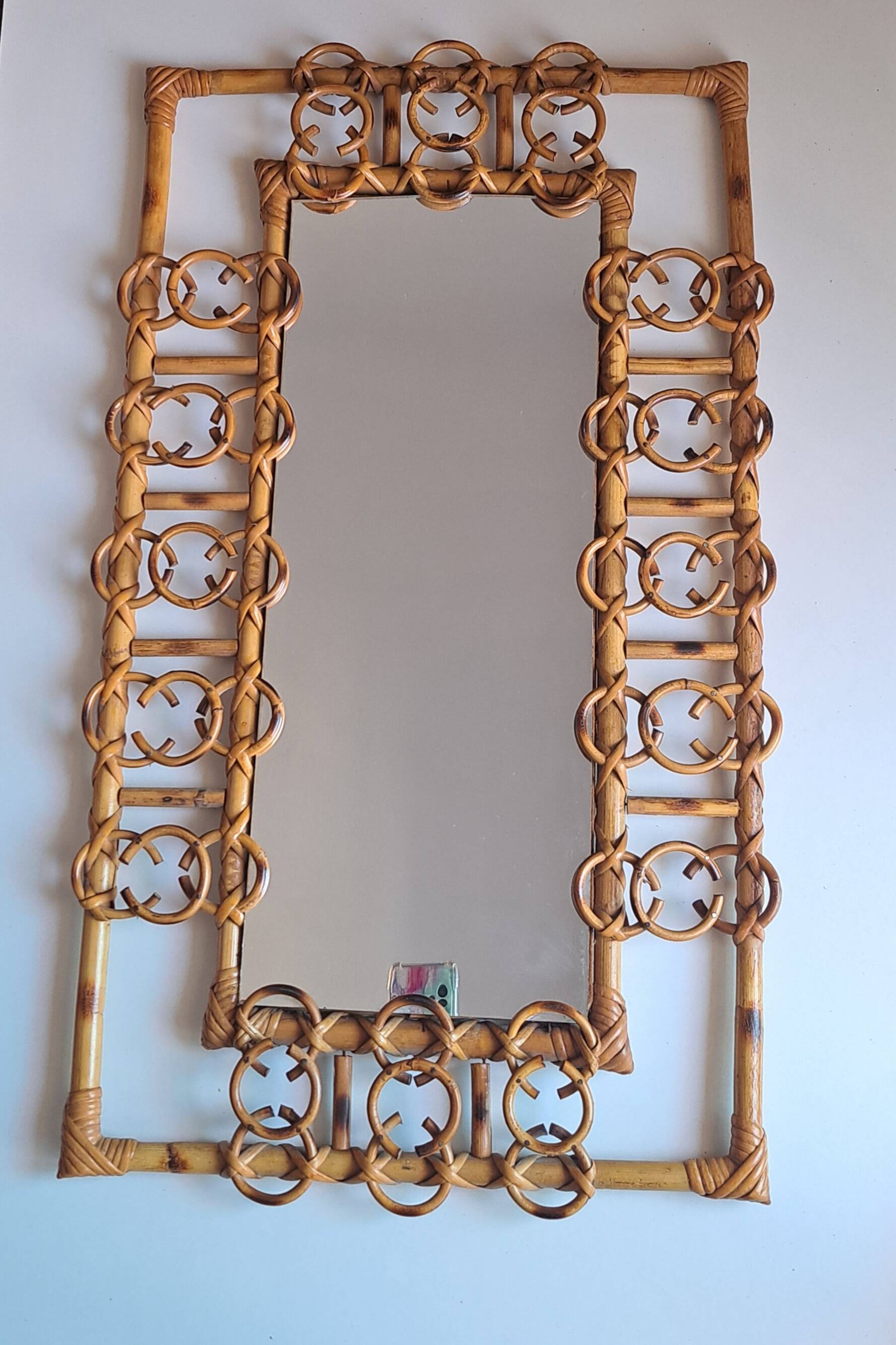 Vintage bamboo mirror
