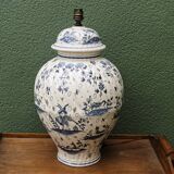 Potiche lamp base, in Moustiers earthenware, 18th century