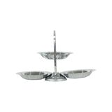 Mid Century Foldable Cake Stand Snack Etagère 3 Levels Chrome