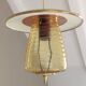 Amber glass / vintage lantern suspension 50s-60s