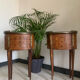 Pair of bedside tables in the shape of a stab, Louis XVI style