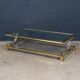 Table basse en verre, laiton et Perspex de style Hollywood Regency italien des années 1980.