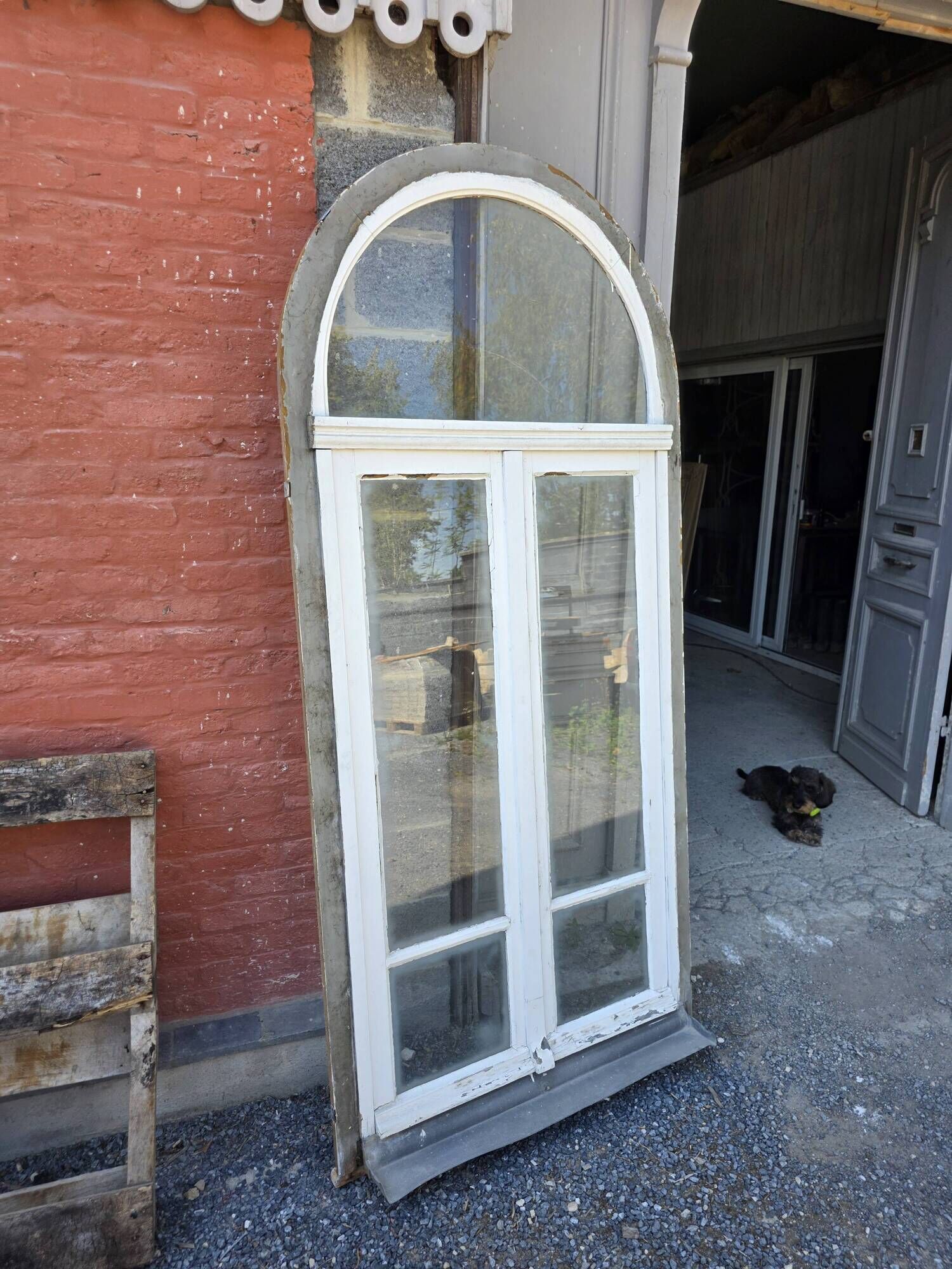 Old window in solid oak