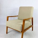 Set of vintage beige boucle sofa and armchair, 1970s