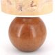 Lampe boule en bois, abat jour avec fleurs séchées