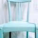 Patinated old blue bistro chair