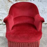 Red velvet toad armchair