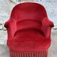 Fauteuil crapaud en velours rouge
