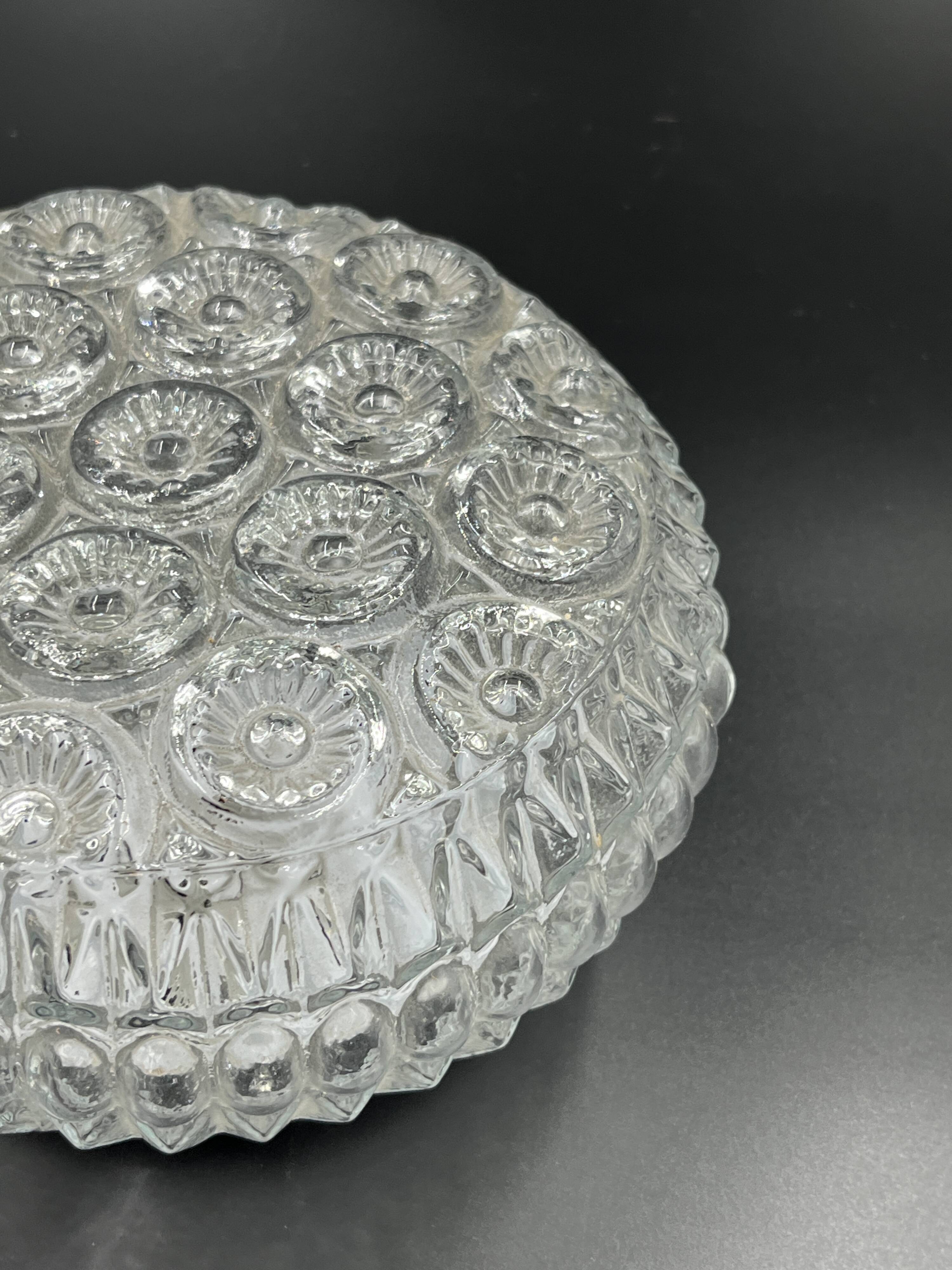 Glashütte Limburg vintage glass ceiling light rose