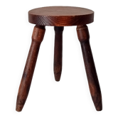 Tabouret tripode brutaliste vintage