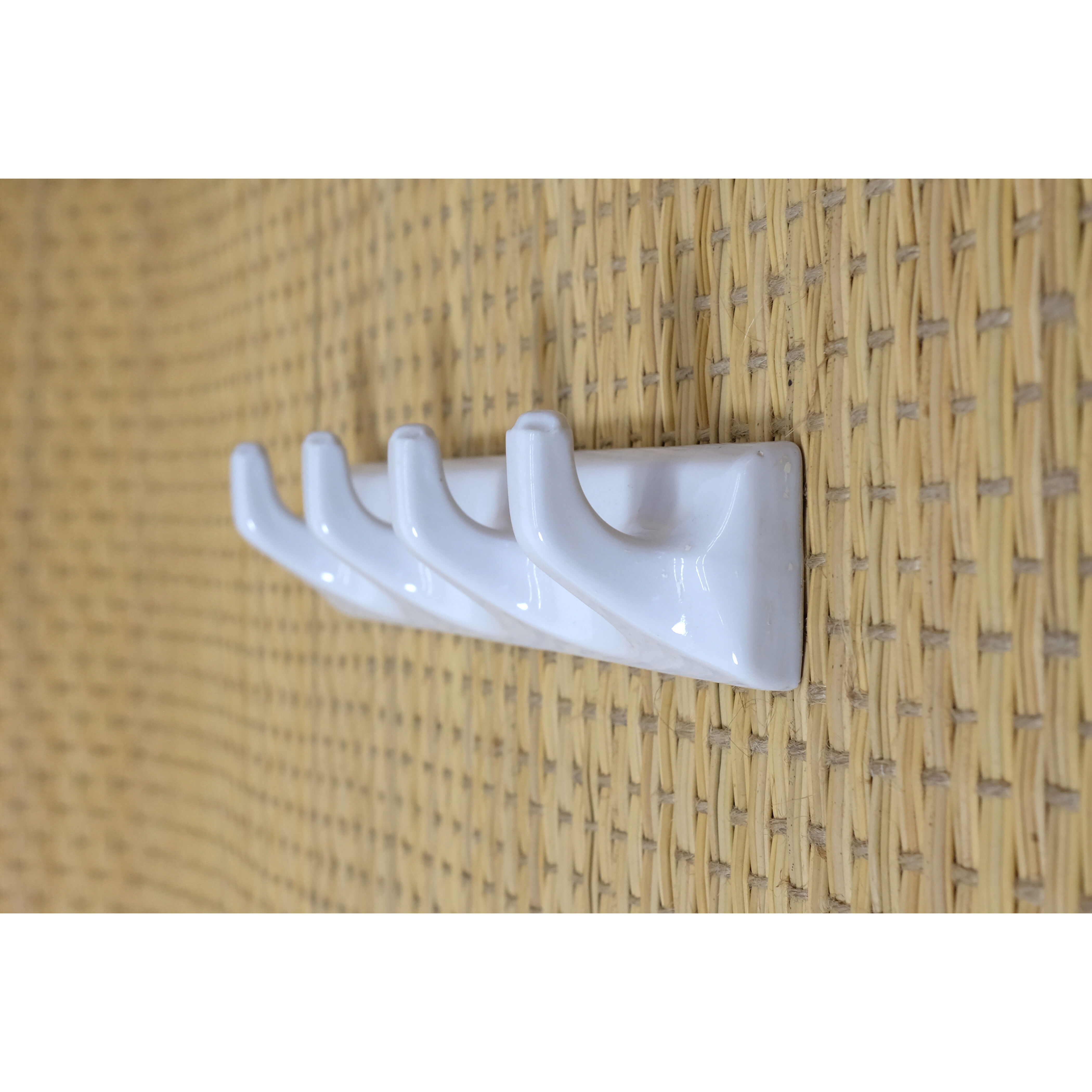 Tea towel holder or porcelain towel with 4 hooks.