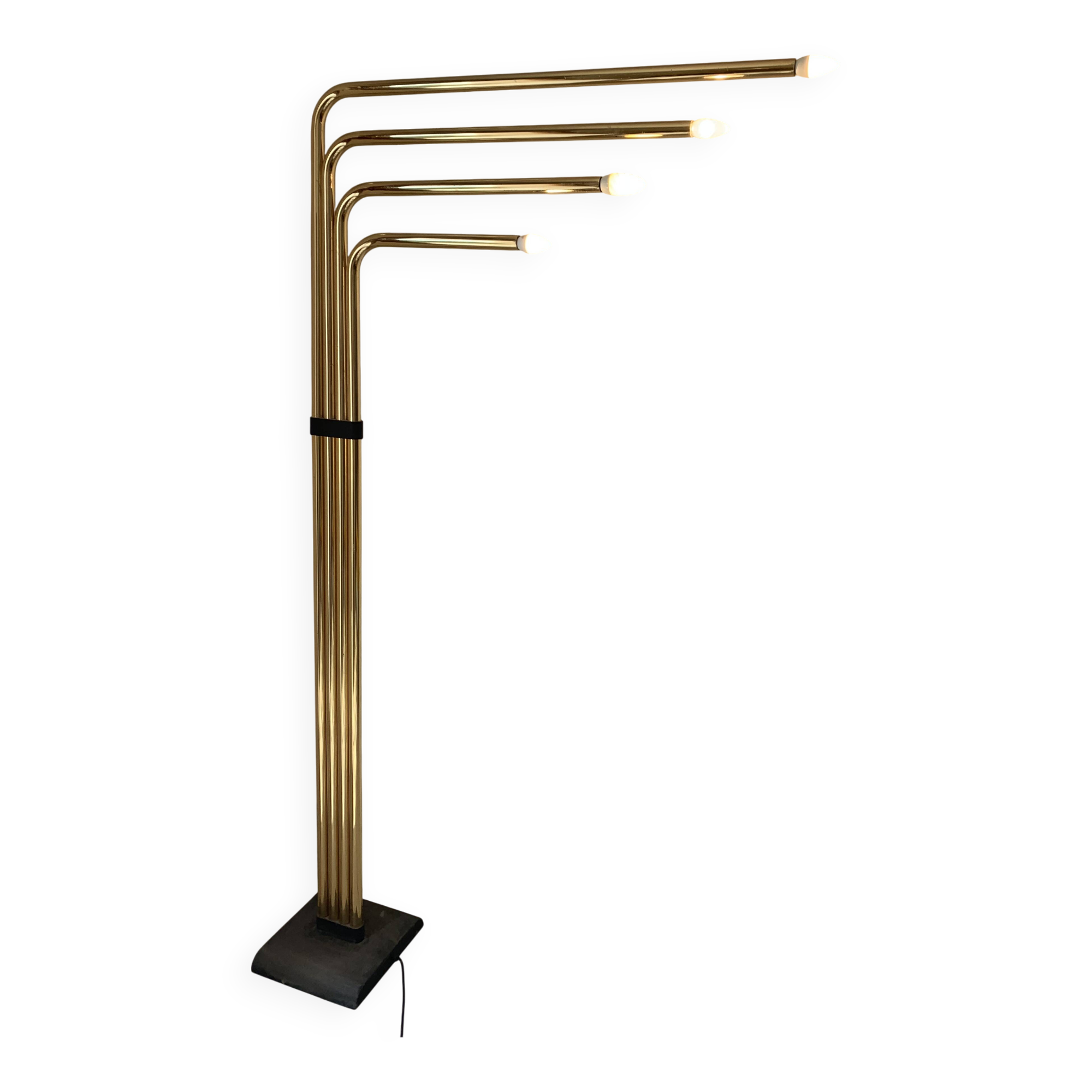 Vintage 1970s adjustable gold floor lamp by Goffredo Reggiani