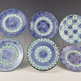 Magnificent service of 6 plates Robert Picault - Vallauris