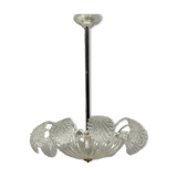 Art Deco Venetian Chandelier in Colorless Murano Glass Circa 1920