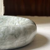 Round Italian ashtray made of hand-carved and polished green marble.