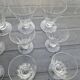 Set of conical glasses for 4 people, cut crystal with 9 flat ribs