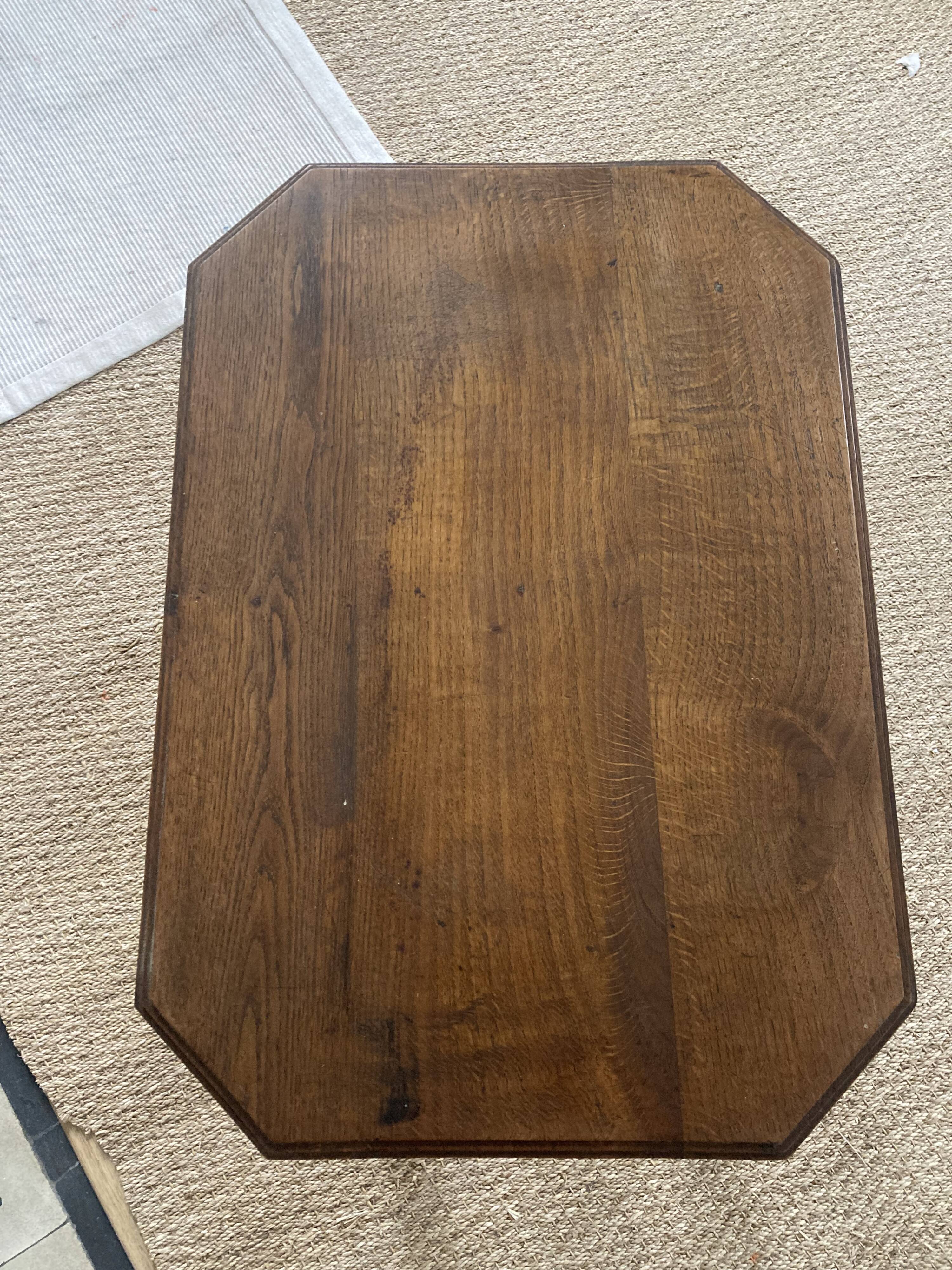 Art Deco wooden side table / end of vintage sofa or pedestal table