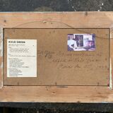 Vintage Abstract Kulo Green Oil Painting 1970s