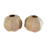 Pair of vintage jute lampshades