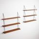 Set of minimalistic wooden shelving units