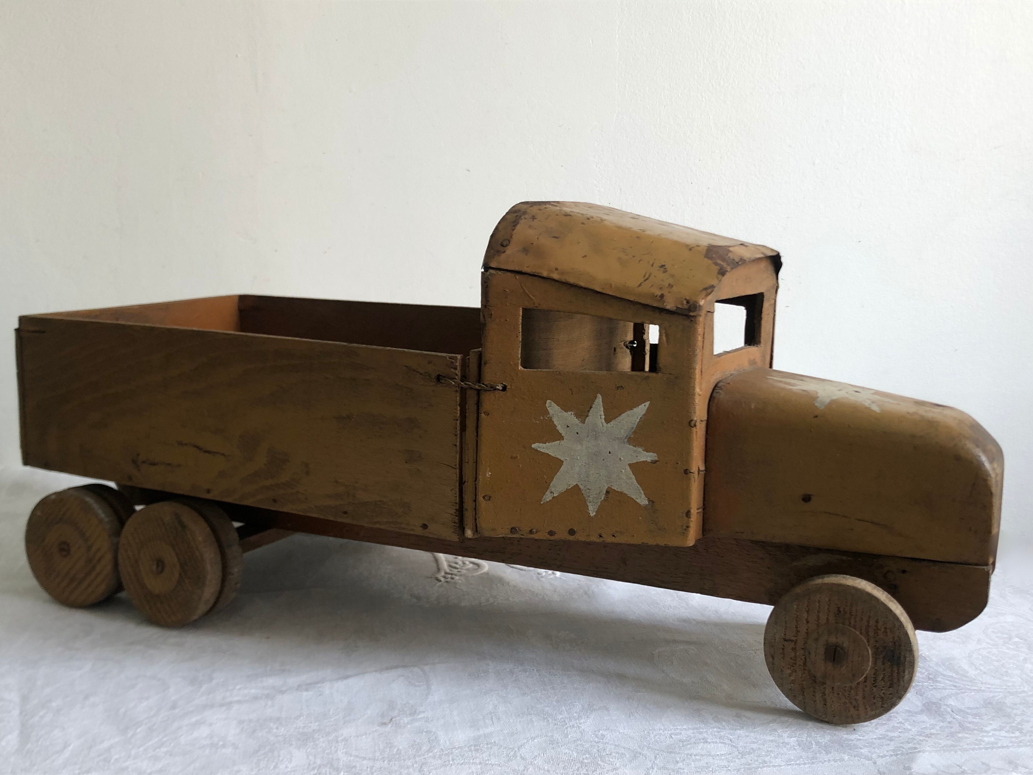 Antique toy, wood and metal truck
