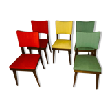Suite of 5 vintage chair 50s