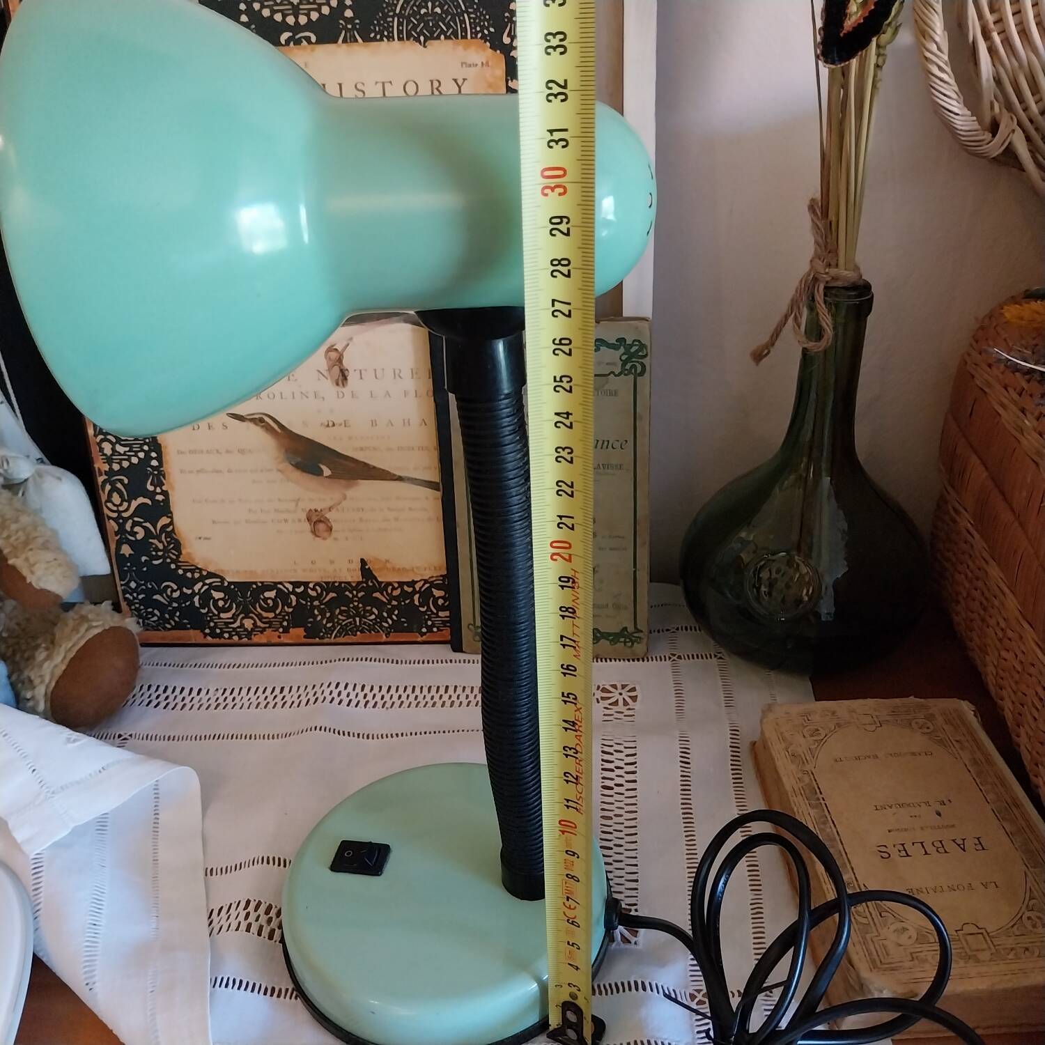 Vintage enamelled metal articulated desk lamp