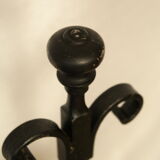 Wall shelf in wrought iron and old wood