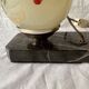 Art Deco bedside lamp - Globe and fawn on marble base