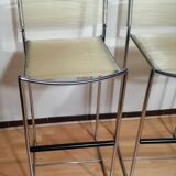 Pair of chrome spaghetti stools model 164 of Belotti for Alias of the 80s