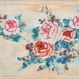 Antique white sideboard with original illustrations (c.1900) #7