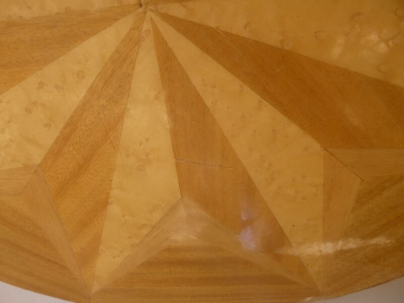 Table low tripod vintage inlaid