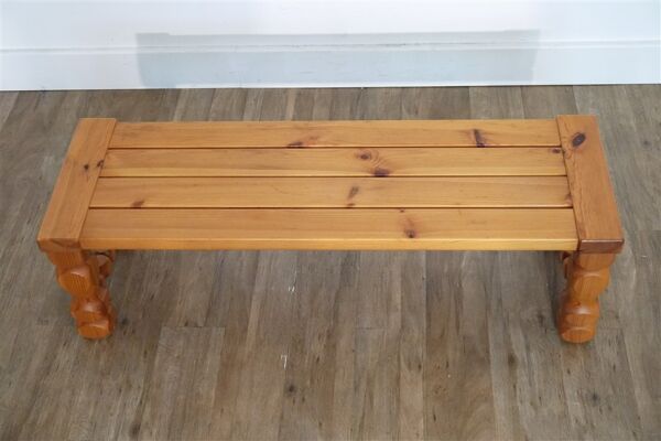 Banc suedois en pin et pin tourné 1970
