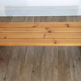 Swedish pine and turned pine bench 1970