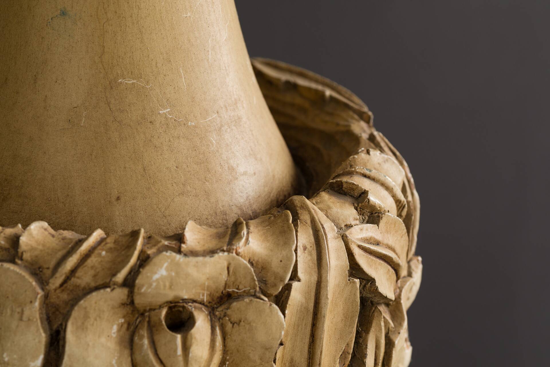 Vintage hand-carved wooden lamps by Mariano García