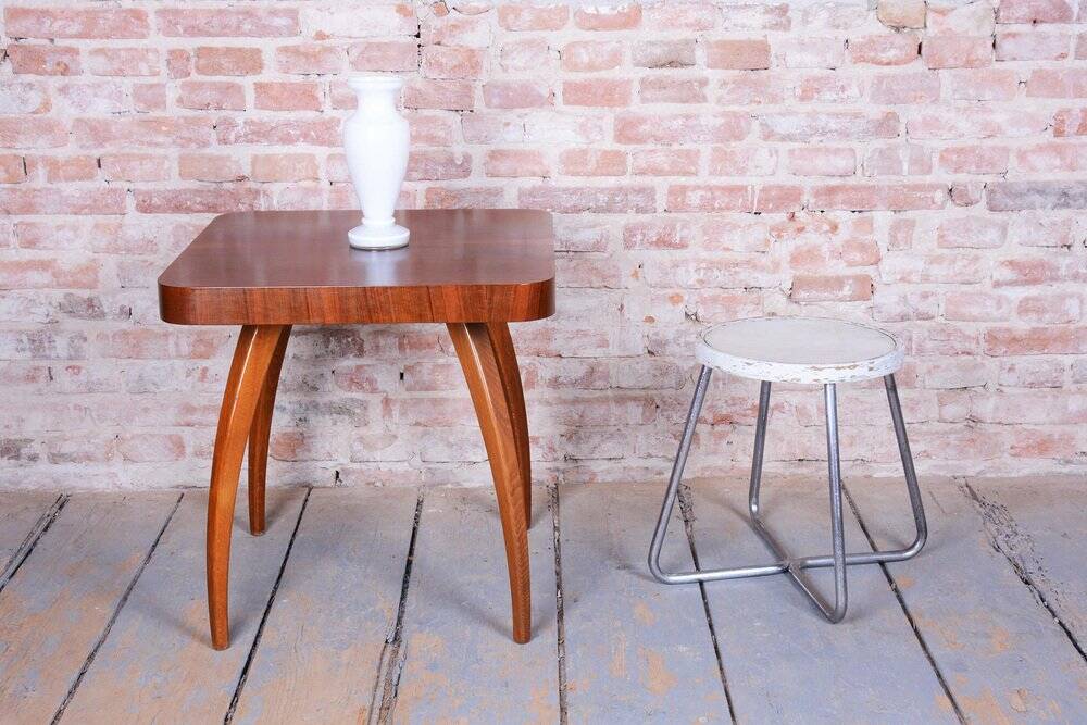 Bauhaus Stool in Beech, Chrome, and Steel from Mücke-Melder, Czech, 1930s