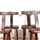 Set of 4 Scandinavian chairs in solid Elm, model T in the style of Olavi Hannin.