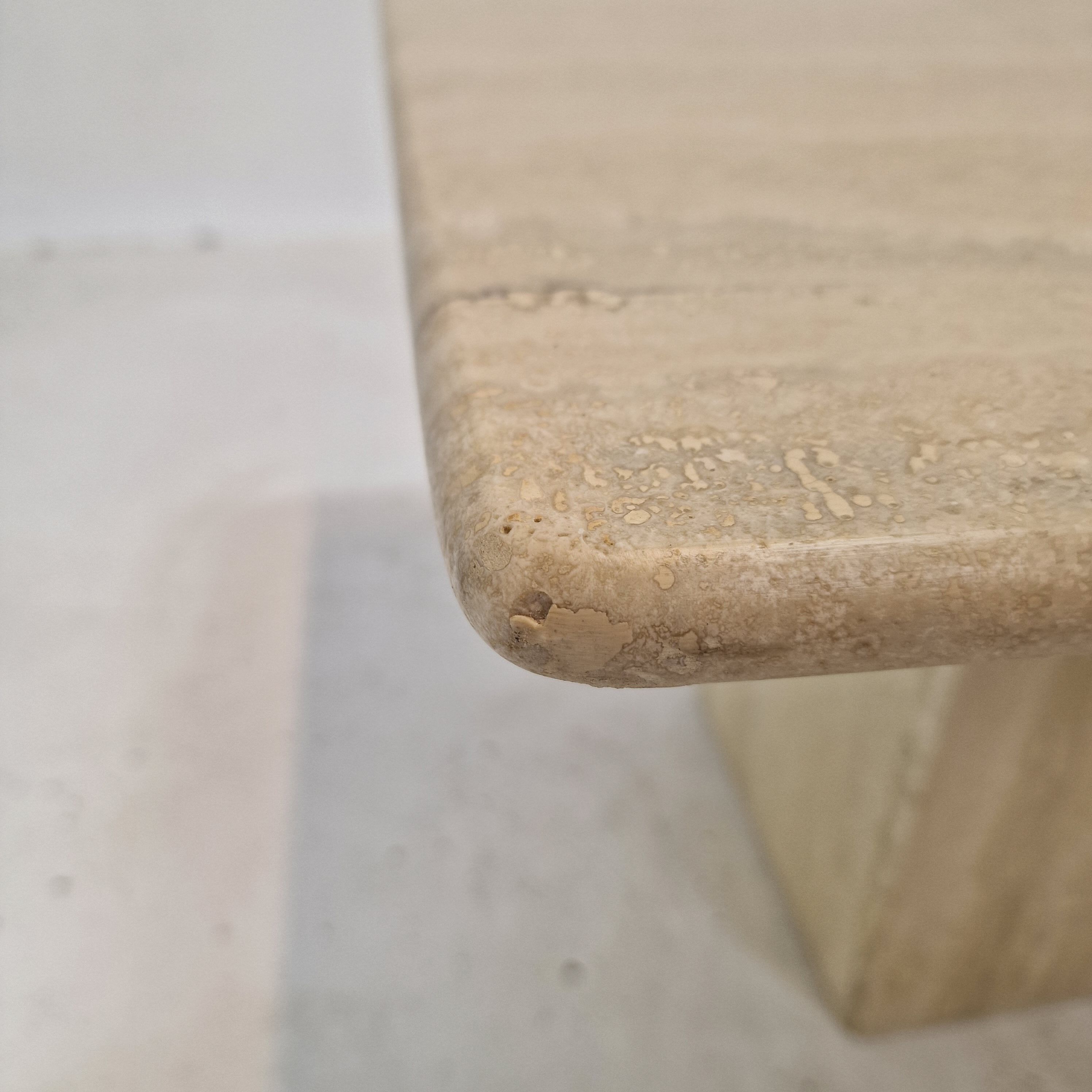 Set of 3 italian travertine coffee or side tables, 1980s