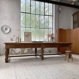 Solid walnut farmhouse castle table 1900 XXL