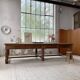 Solid walnut farmhouse castle table 1900 XXL