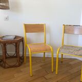 Set of 5 school vintage chairs
