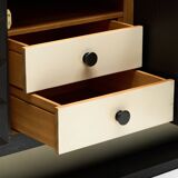 Brutalist Sideboard by De Coene in Stained Oak, Belgium, 1970s