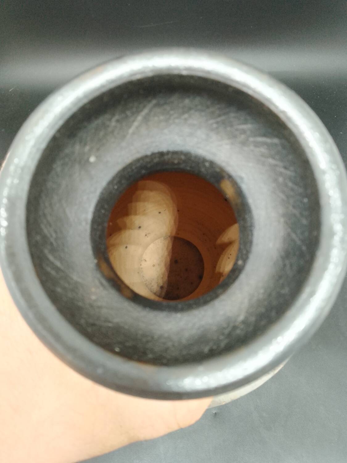Large stoneware vase from Bouffioulx signed Losson, Hand-turned 1960