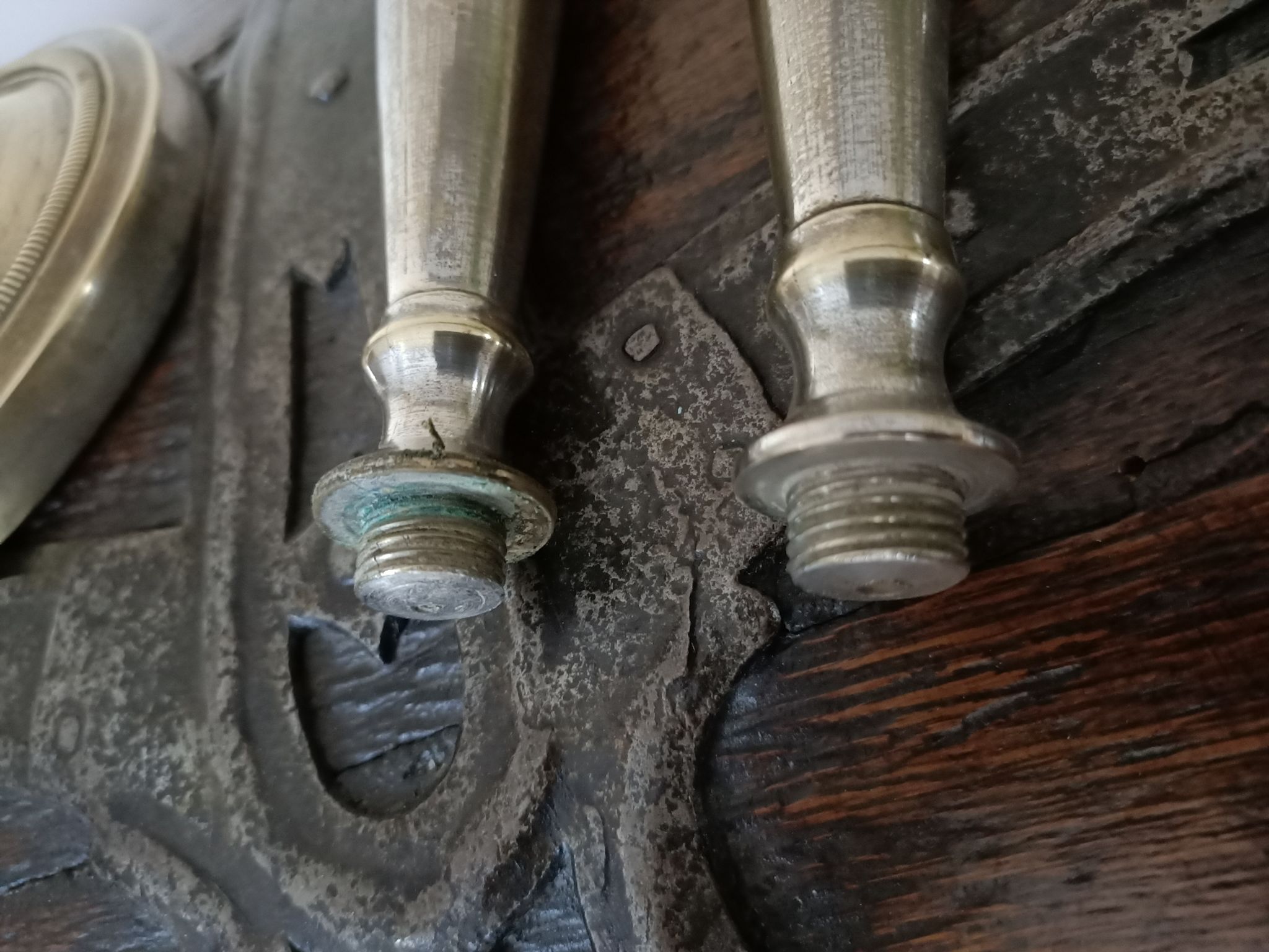 Pair of large silver bronze candle holders from the Directoire period